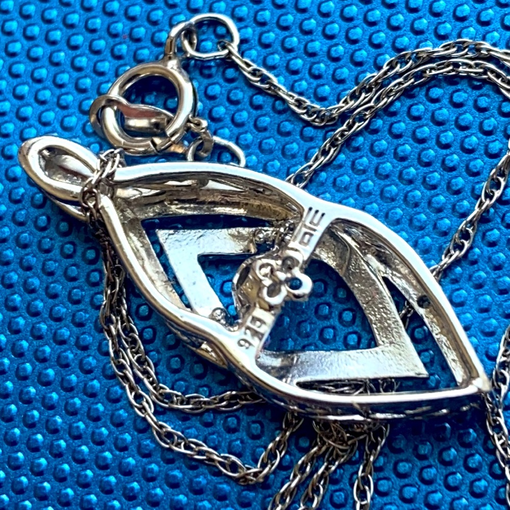 OCT trembler sterling silver Diamond necklace - Picture 3 of 6